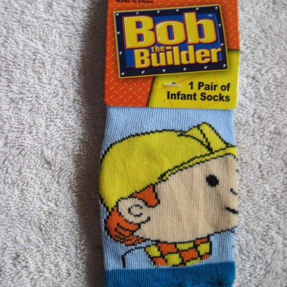Bob The Builder 1 Pair 6 - 12 - 18 Months Baby Infant Socks Tools Construction - Picture 8 of 16